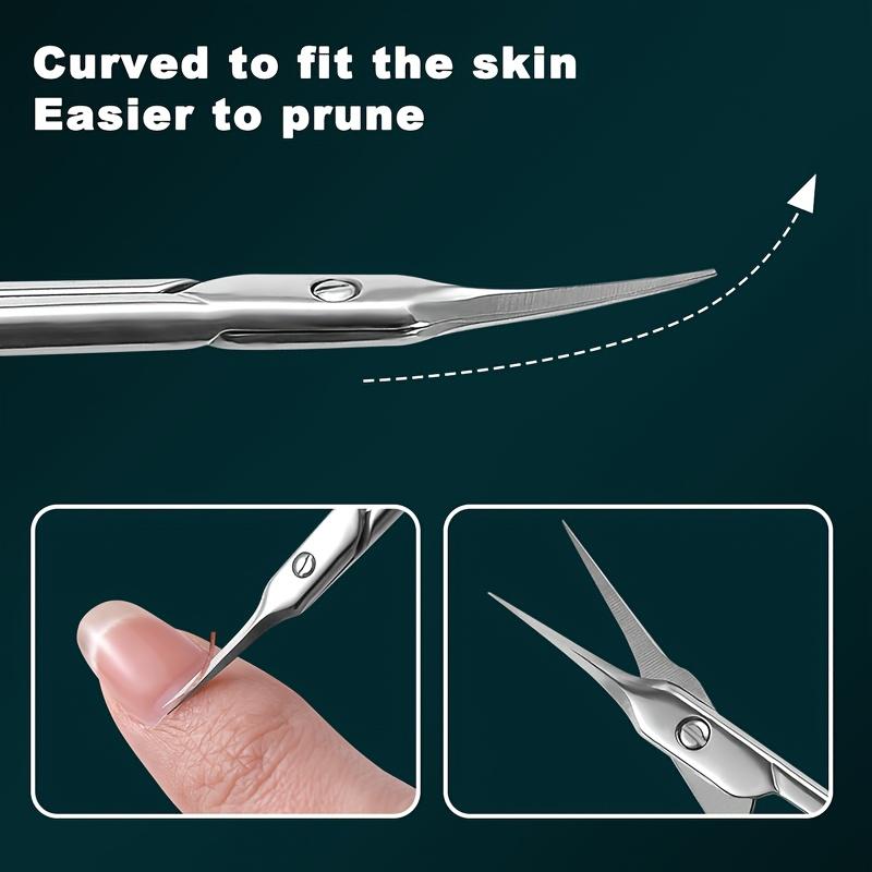 Beauty Cuticle Scissors Precise Stainless Steel Tool for Nail Care And Facial Grooming Equipped with Protective Storage Cover