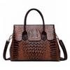 Elegant Yellow Pu Crocodile Textured Handbag For Women Versatile Everyday Tote Bag