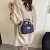 Retro Denim Kleine Quadratische Schultertaschen für Damen Leicht Tragbare Weibliche Crossbody-Tasche Faden-Design Damen Handtaschen
