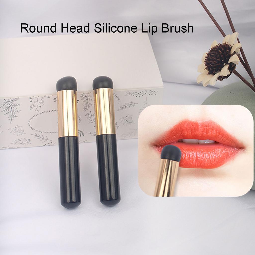 4PCS Concealer Makeup Brush Round Head Mini Silicone Lip Balm Brush for Home Office Travel