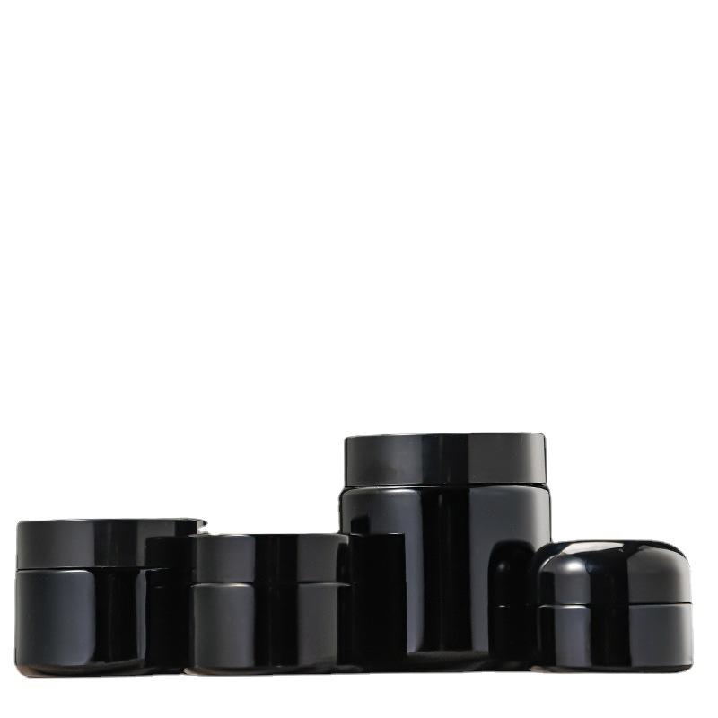 20g 30g 50g 100g Schwarzes Glas Kosmetikglas, Versiegelter Gesichtscremetiegel, Nachfüllbarer Hautpflegebehälter für Augenbalsam