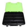 Double Layer Lure Box with Divider Panels Portable Fishing Tackle Storage Organizer for Lines Hooks Lures Green