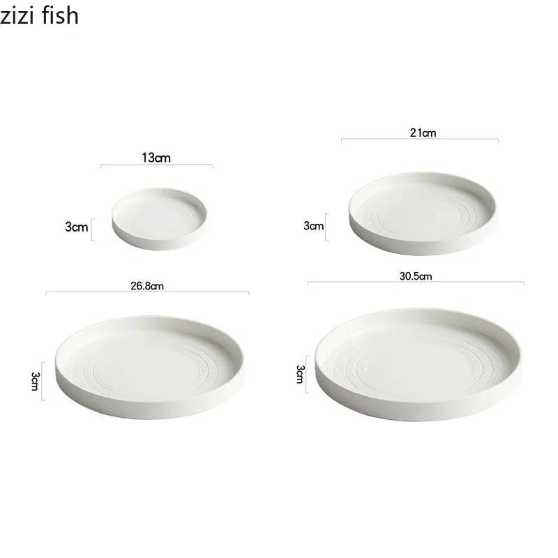 Ceramic Dinner Plate Round Steak Plate Salad Plates Spaghetti Plates Dessert Dish Bread Dish Dim Sum Bowl Cake Bowl Kitchenware