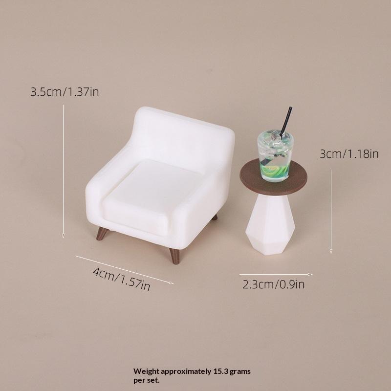 [J] 3/4Pcs Decorative Scene DIY Handmade Coffee Cup Ornament Miniature Dollhouse Table Sofa Juice Mini Model Accessories