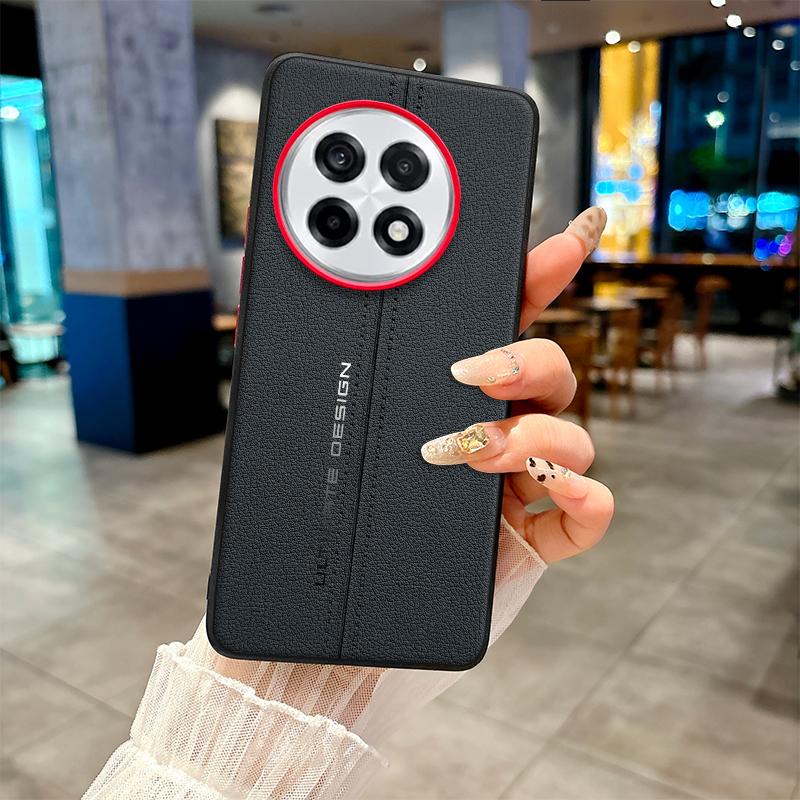 

Чехол для OnePlus 13 13R Роскошная кожа PU Модный защитный задний чехол для телефона OnePlus 13T One Plus 13 13S OnePlus 13R чёрный