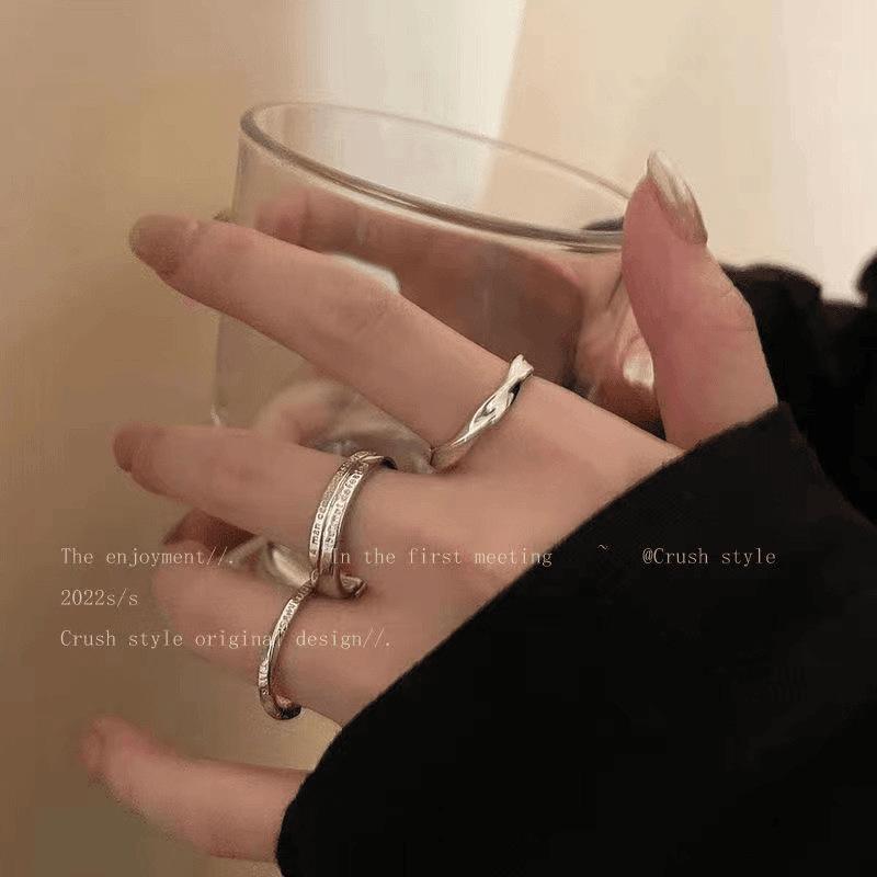 Bague ouverte polyvalente style coréen: Tempérament Élégant, Design de Personnalité Simple pour Femmes et Couples