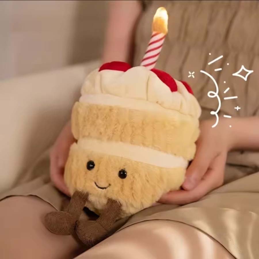 Hotsale 28cm Birthday Cake Doll Plush Doll Toy Gift Cartoon Style Children's Rag Doll Pendant Doll Happy birthday Gift