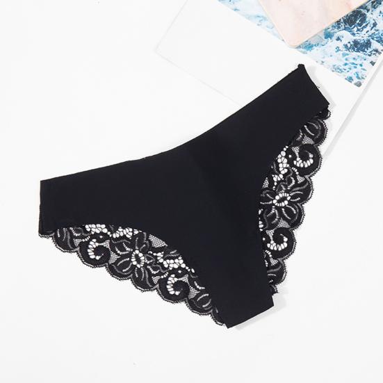 

Женские трусы с низкой талией, кружевные, бесшовные, эластичные, тонкие, с хорошей воздухопроницаемостью, впитывают влагу, эластичные повседневные трусы, спортивные трусы