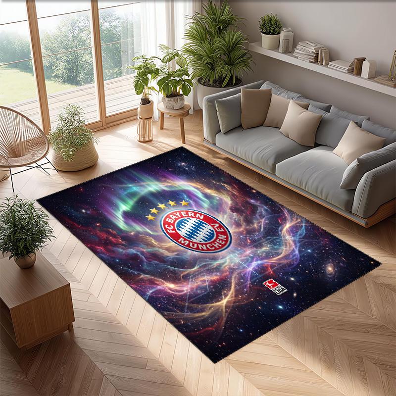 FC Bayern München Bedruckter Flanell Teppich rutschfest weich Polyester Boden Teppich Indoor Dekor Matte für Schlafzimmer Wohnzimmer Sofa Spielzimmer Heimdekoration