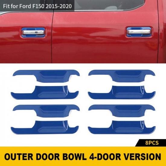 Exterior Door Latch Handle Bowl Bezels COVERS BLUE Fit For 2015- Ford F-150