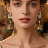 Bohemian Crystal Pearl Tassel Bell Stud Earrings - Indian Retro Style Fashion