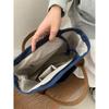 Urban Minimalist Female Student Large Capacity Commuting Horizontal Canvas Single Shoulder Diagonal Cross Portable Tote Bag