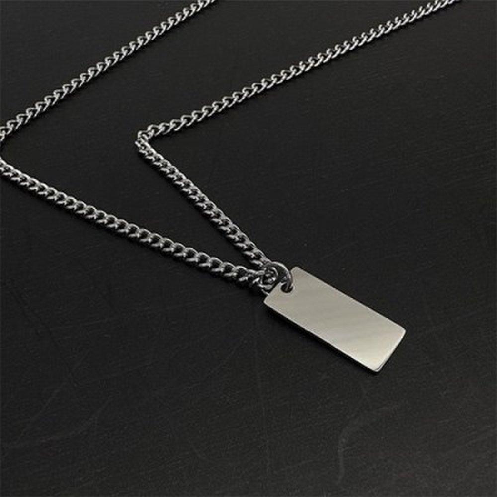 

Rectangular surgical steel necklace for men and women, fashion point for students 60cm