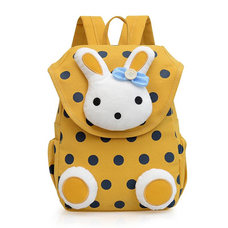 Cute Rabbit Canvas Backpack for Girl, Lightweight Preschool Kindergarten School Bag, for Little Girls 3-7 Years