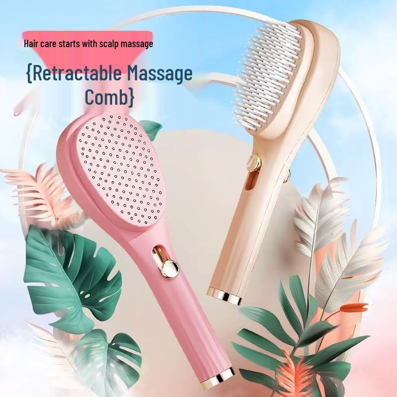 Retractable Anti-Static Fluffy Scalp Massage Comb for Frizz-Free Hair 15-20CM