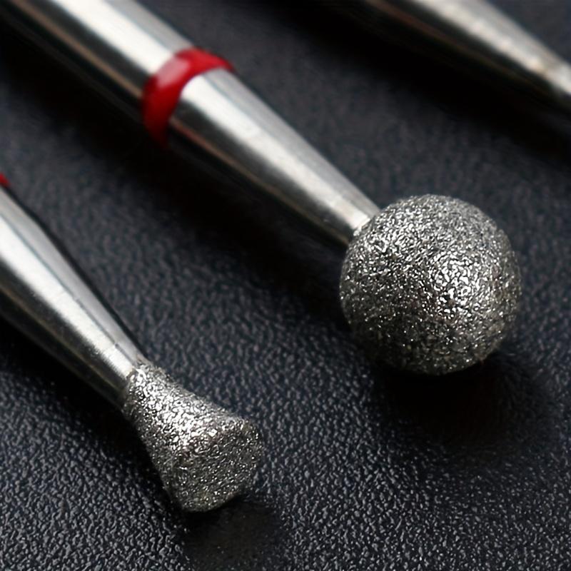 1/5Pcs Red Diamond Nail Drill Bit Milling Cutter for Manicure Electric Rotary Burr Cuticle Tools Accessories