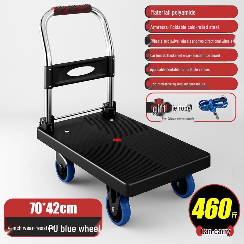 Foldable Lightweight Flatbed Hand Truck – Silent Multi-Functional Cart for Cargo