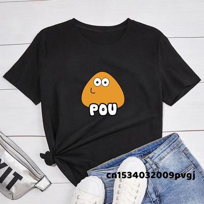 POU Roztomilé Tričko s Vzorom Wow Hlava Dámské Topy s Krátkým Rukávem Zábavný Herní Grafický Potisk Tričko Harajuku Dámské Oblečení Unisex