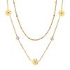 EFFIE QUEEN Stainless Steel CZ Flower Pendant Double-Layer Necklace Women's Unique Collarbone Chain Jewellery Creative STKN30