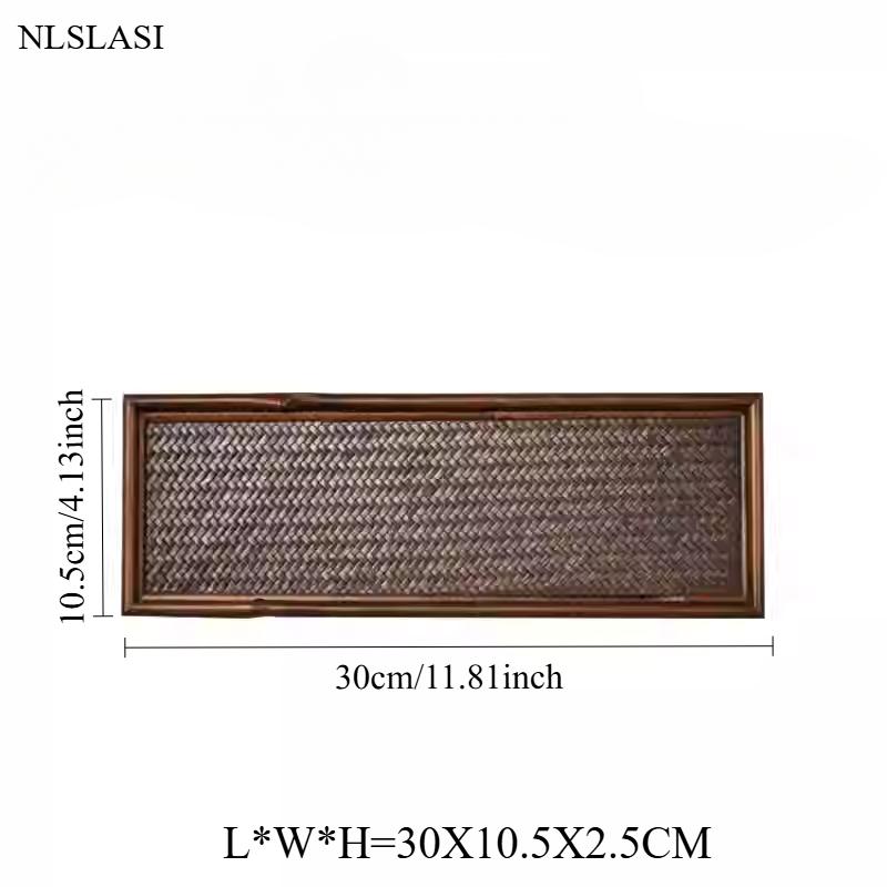 Chinese Bamboo Strip Song Style Tea Tray, Bamboo Mat Surface, Dry Brewing Pot, Household Kung Fu Tea Set, Rectangular Tea Tray