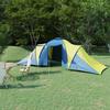 Camping Tent - vidaXL - 6-person Model - Blue and Yellow - 2 Compartments - Waterproof