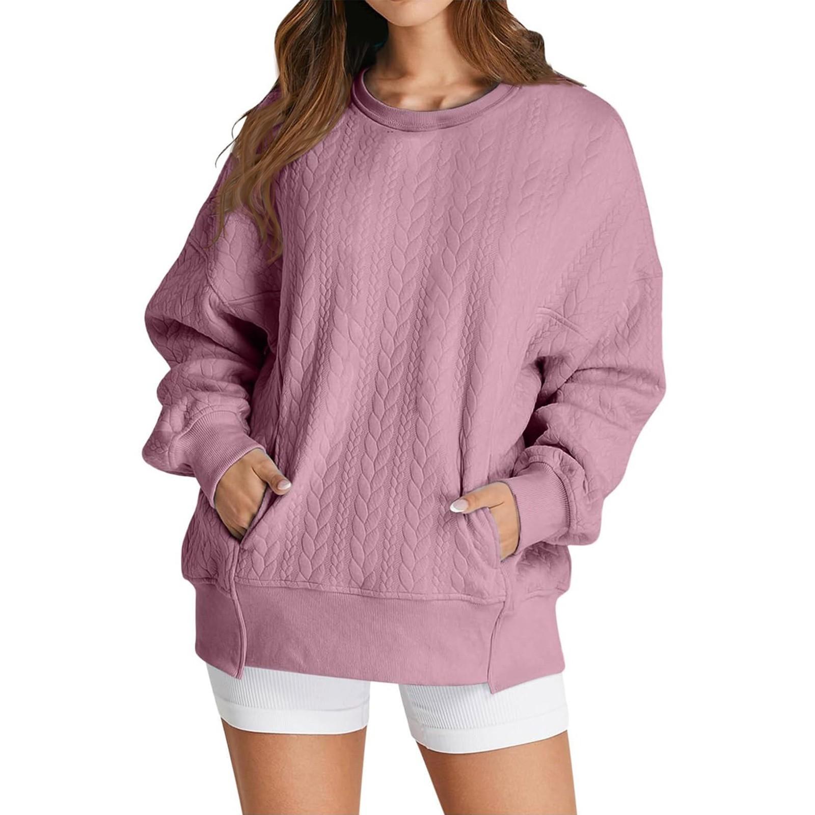 

Женская толстовка с капюшоном свободного кроя с круглым вырезом XL фиолетовый