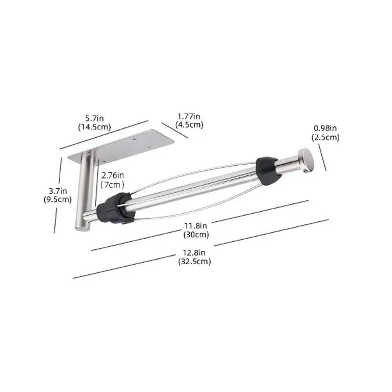 Stainless Steel Paper Towel Holder Punch-free Bathroom Toilet Paper Holder Storage Rack Kitchen Organizer Adhesive Wall Mount