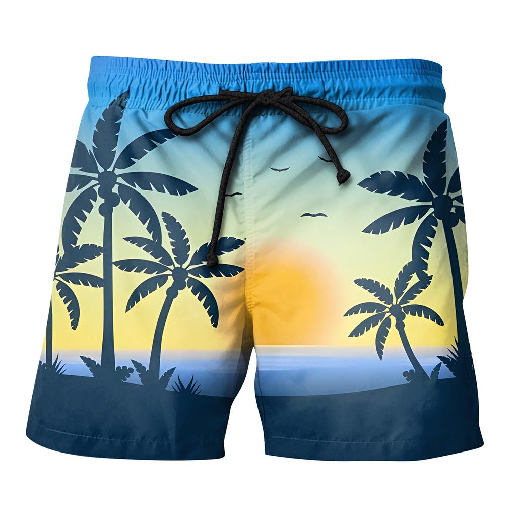 Men's Casual Fashion Shorts Men's Hawaiian Printed Loose Breathable Shorts