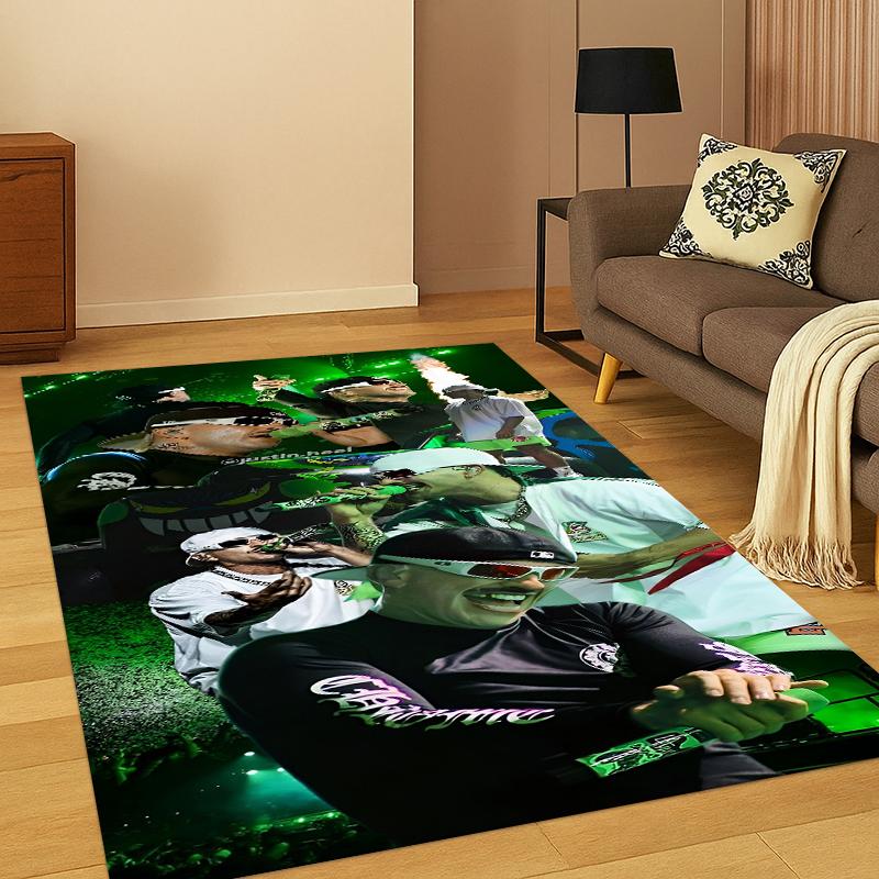 Feid Ferxxo Hiphop Pop Music Carpet Rug for Bedroom Living Room Sofa Playroom Doormat Home Decor,Kid Game Area Rug Non-slip
