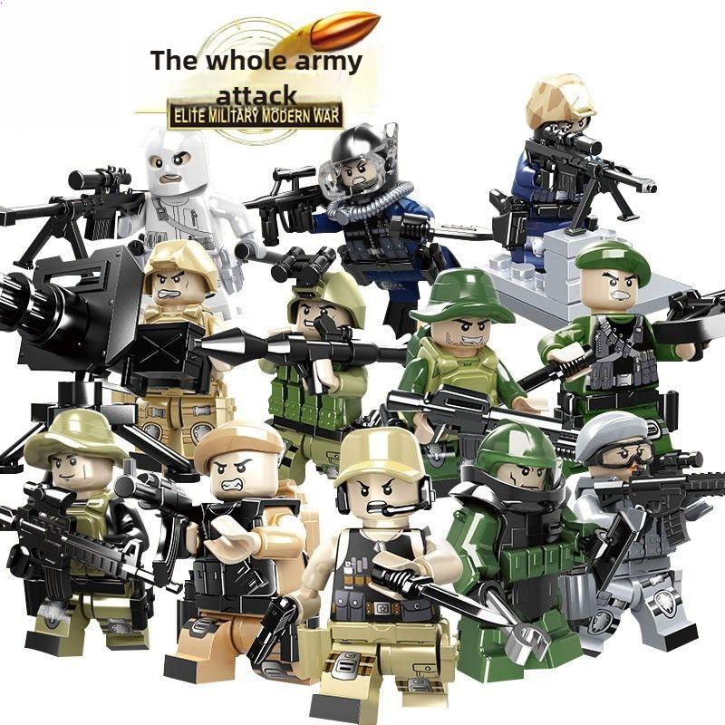 

Детский конструктор Кукла Мальчик Игрушка Сборка Полиция Специальная полиция Военная серия Фигурка Пазл Сборная модель