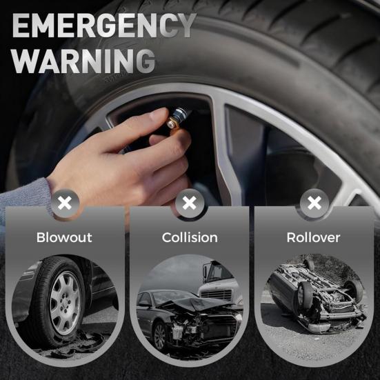 Car Tire Pressure Monitor Valve 36 PSI 2.4 Bar Tire Pressure Sensor Stem Caps for Cars Visual Tri-Color Alarm Easy To Read Tire Pressure Indicator