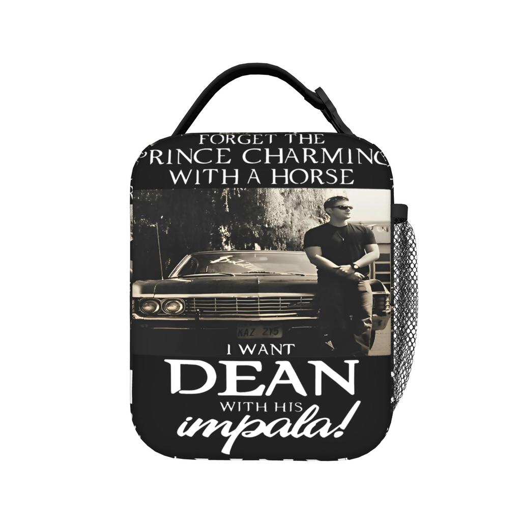 Movie Supernatural Lunch Bag Aesthetic Lunch Box For Men Picnic Portable Cooler Bag Oxford Designer Tote Food Bags