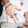 Adjustable Open Ring Men Women Vintage Star Hexagram Punk Hip Hop Fashion Plated