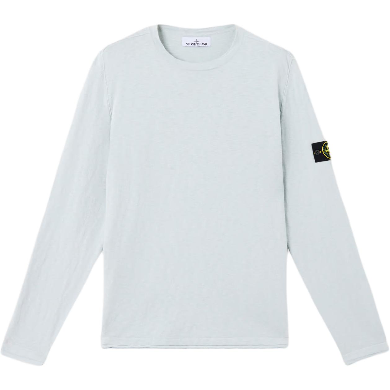 

STONE ISLAND Ss25 Дизайн с маленьким руликом Удобный вязаный свитер с круглым вырезом Мужской свитер Небесно-голубой K1S1551000-52S00B0-V0041 M