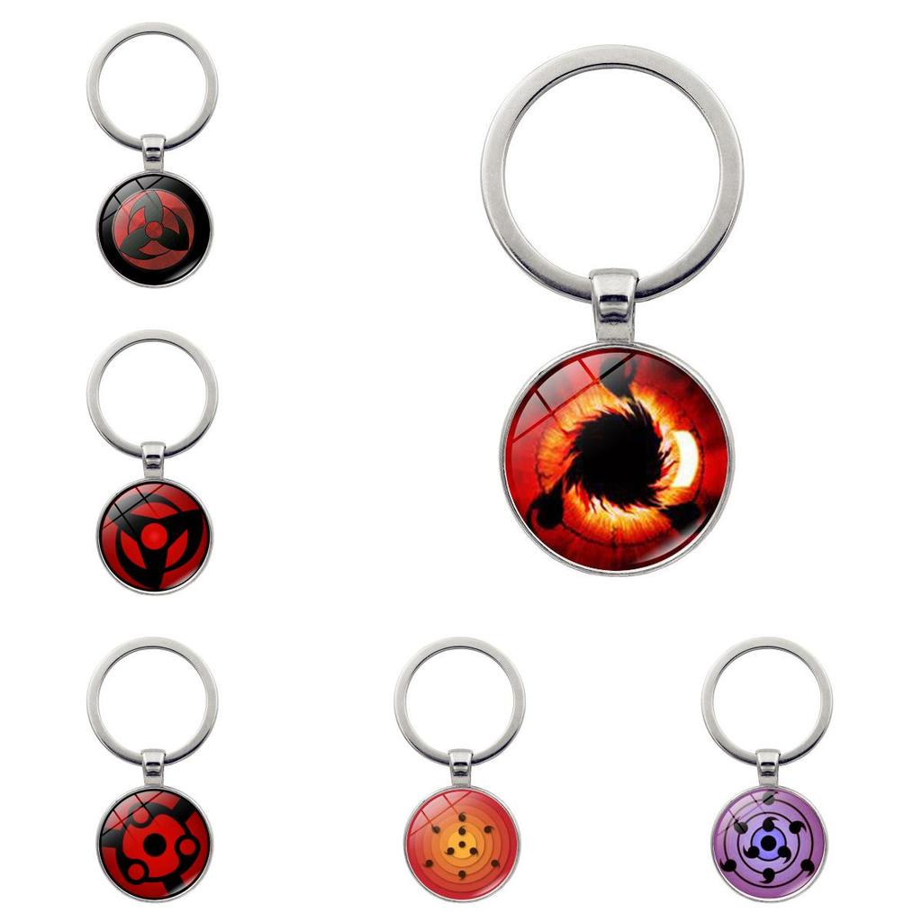 Exquisite Naruto Anime Gem Keychain Uchiha Rinnegan Star Sharingan Metal Key Ring
