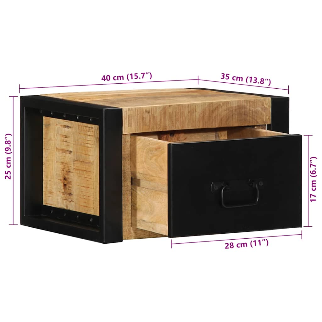 Nightstands 2 pcs 40 x 35 x 25 cm Rough Solid Mango Wood