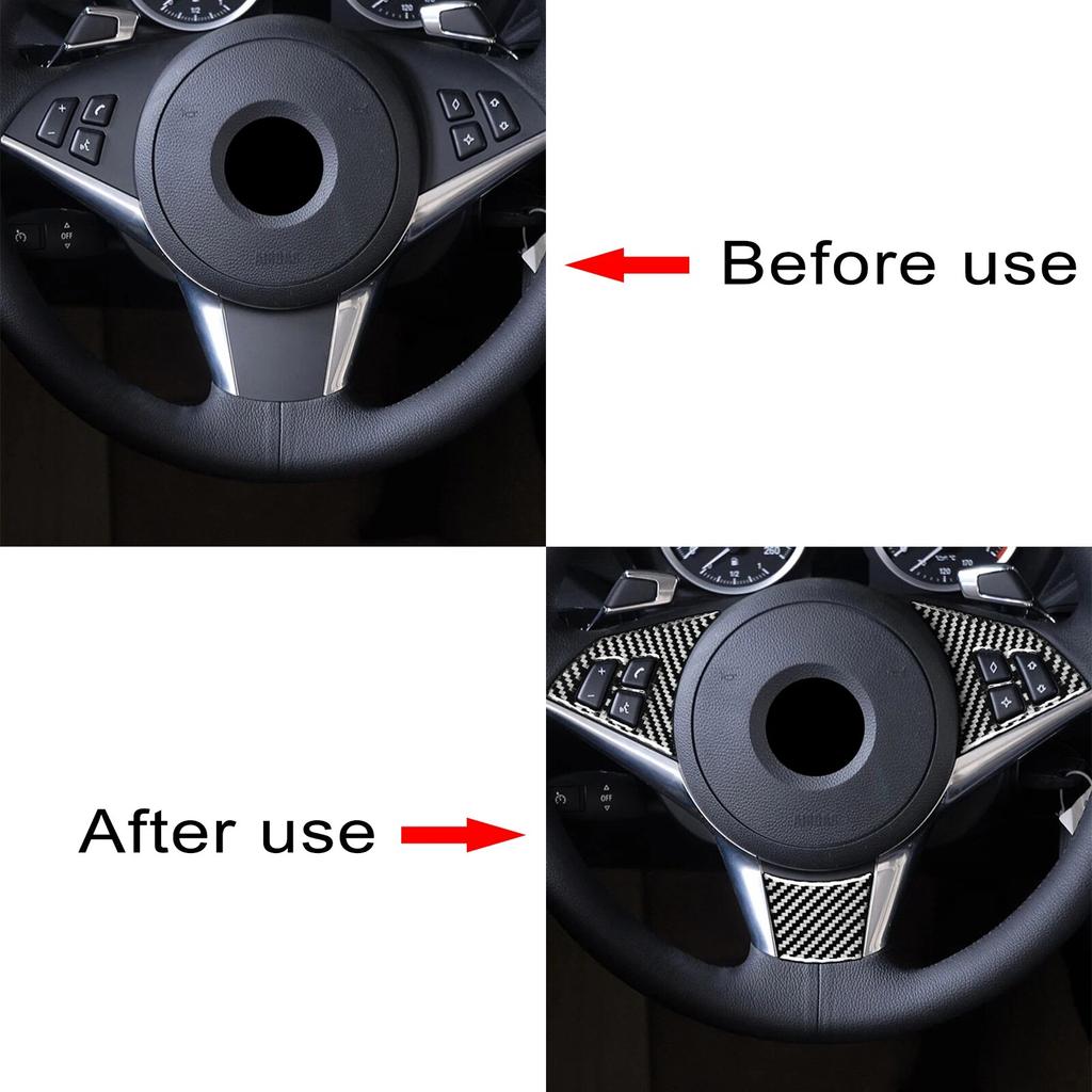 Auto Lenkrad Dekoration Aufkleber Rahmen Carbon Faser Abdeckung Innen Accesorios Para El Coche Für BMW E60 5-Serie 2004-2010