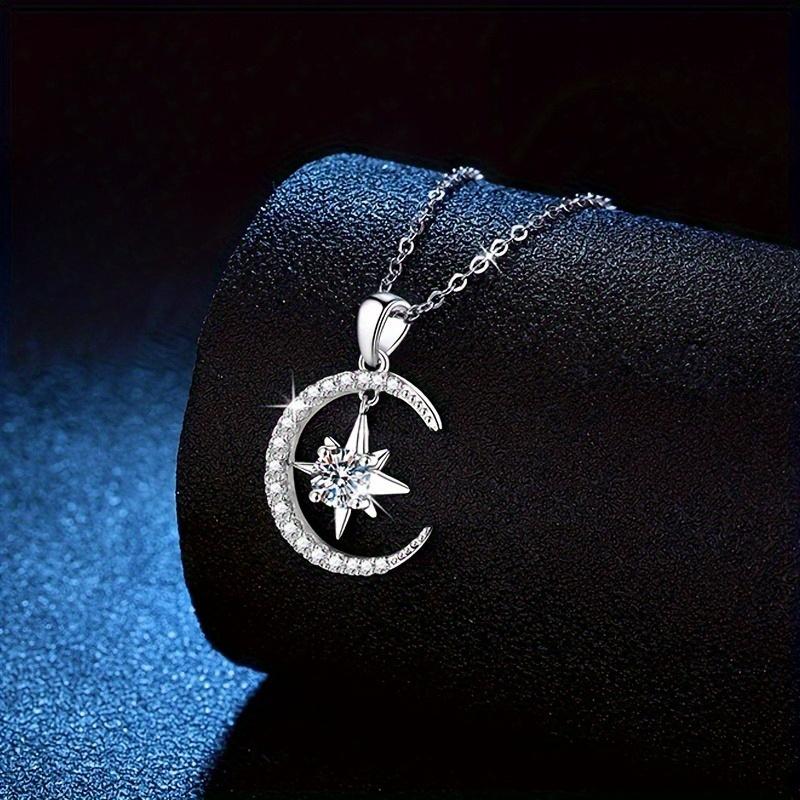 Elegant Crescent Star Pendant Necklace, Suitable for Daily Wear At Parties and Weddings, Bridesmaids' Mother's Day Birthday