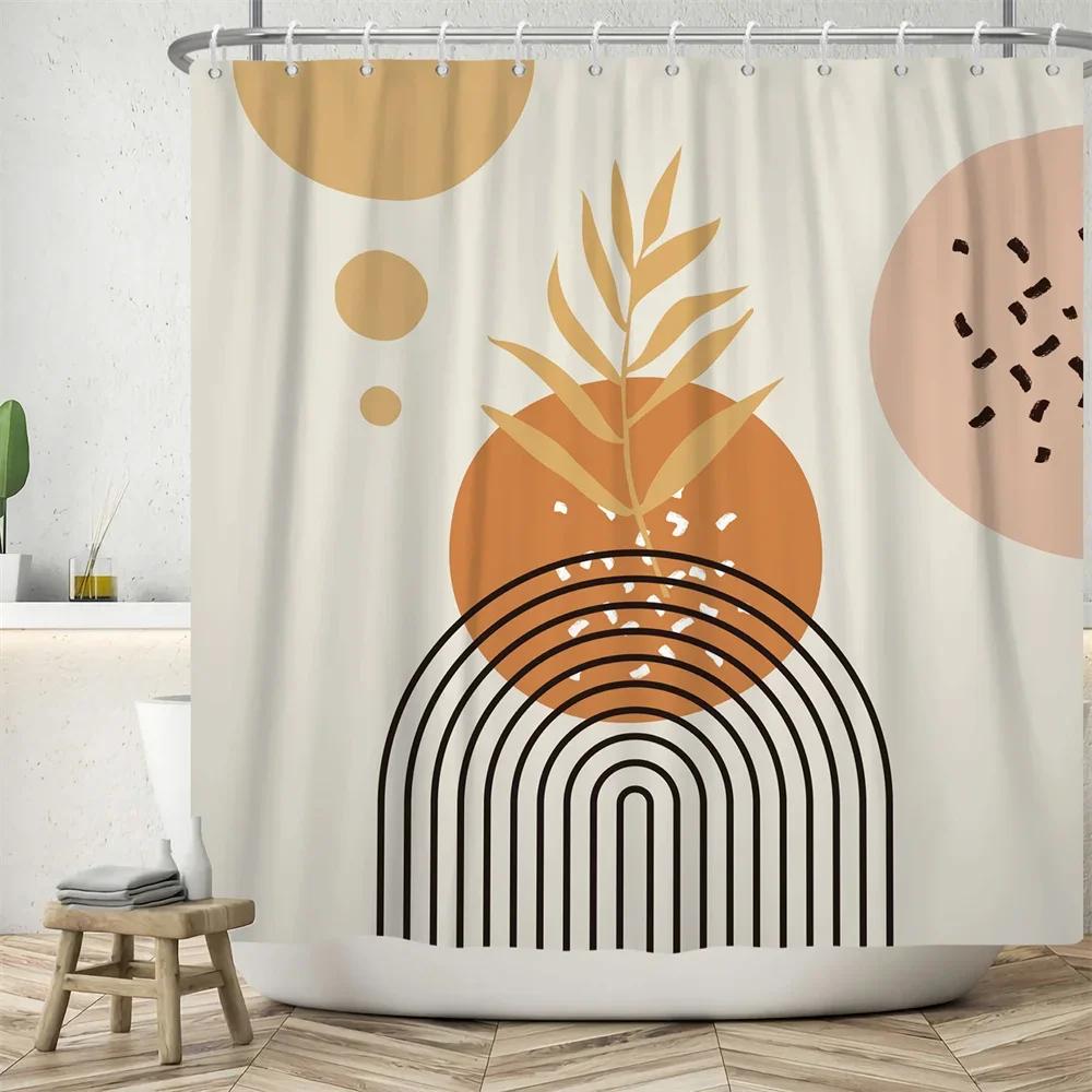 Vibrant Sunburst Print Water-resistant Shower Curtain with Bold Colors and Dynamic Design for Energetic Bathroom Decor