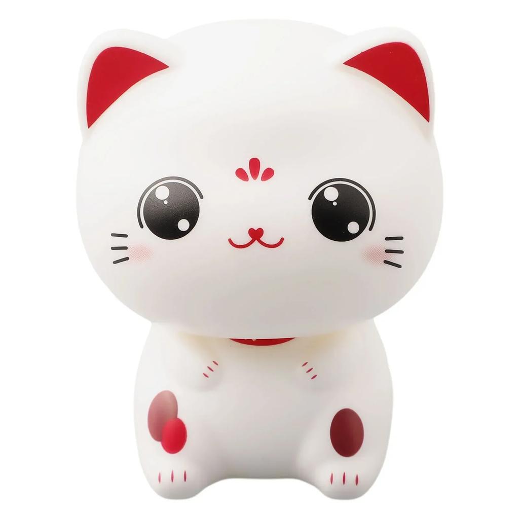 Solar Powered Automatic Nodding Cat Ornament for Home and Car Decoration Cute Cat Figurine Brings Good Luck and Happiness