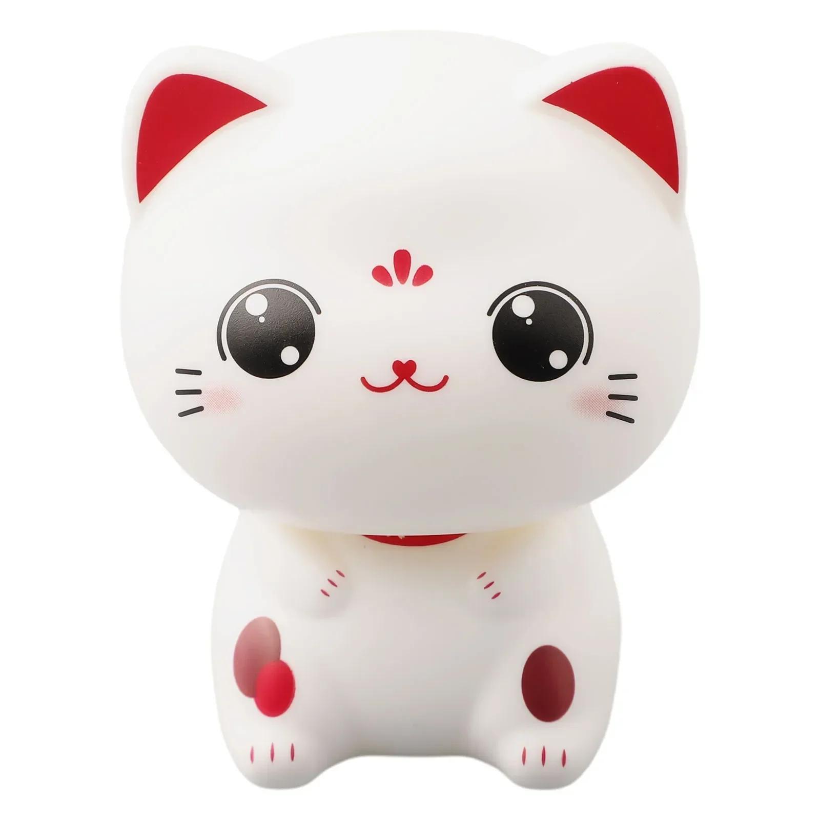 

1pcs Solar Powered Maneki Neko Waving Arm Beckoning Fortune Cat Swinging Nodding For Home Office And Car Decordesktop Ornament