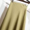 Champagne Satin Fishtail High-End Silk Skirt for Women - Summer 2025