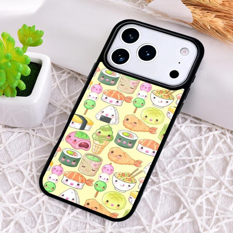 Kawaii Sushi Crowd Phone Case for iPhone 17 Air 16 15 11 12 14 13 Pro Max Shockproof Cover