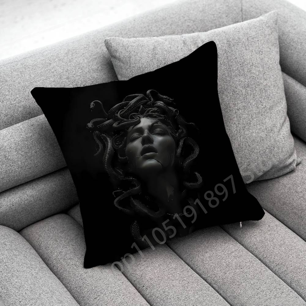Medusa Greek Mythology Look At Me Throw Pillow Case For 50x50cm 30x30cm 55x55cm 45x45cm 40x40cm Square Bed Pillowcase Cover