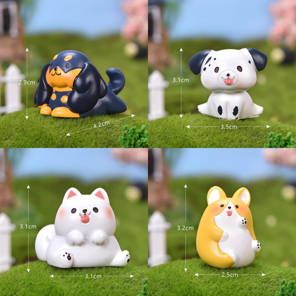 Cute Resin Bichon Frise Dog Statue Ideal For Succulent Planter Decorations And Crafts