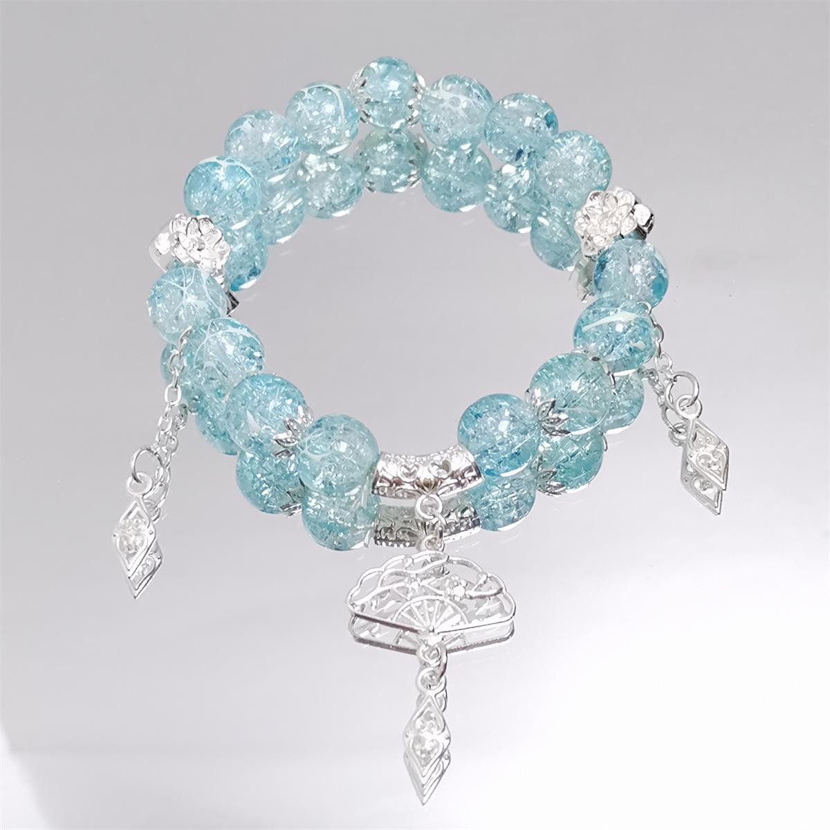 

Crystal Fan Art Bracelet - Sweet Handmade Colorful Beaded Bracelet - Extraordinary Magic Bracelet синій