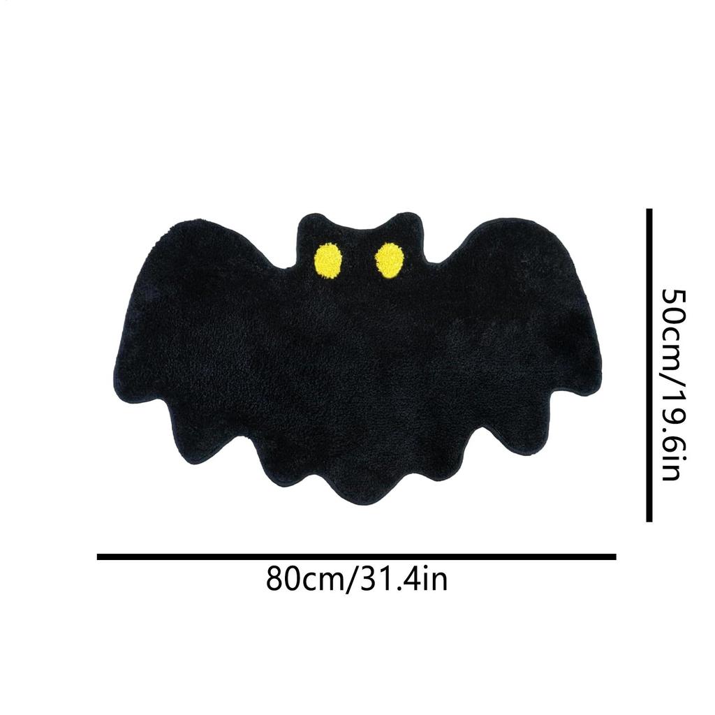 50*80cm Bat Door Mat Halloween Front Door Bat Rug Dirty-resistant Wear-resistant Slip-resistant Carpet Atmosphere Decoration