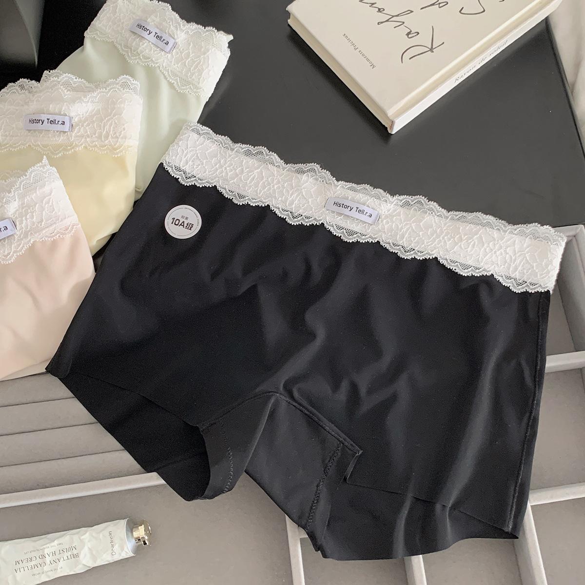 

Ice Silk Seamless Women s Four Cornered Underwear Women s Cotton Crotch Underwear M чорний