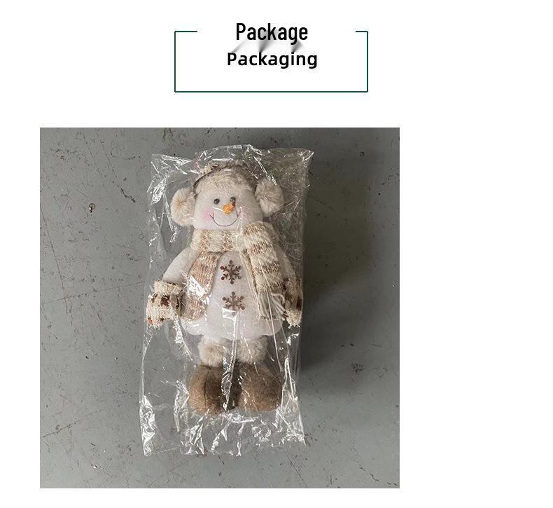 Christmas Snowman Telescopic Doll with Knitted Earmuffs & Reindeer - Desktop & Window Decoration Ornament