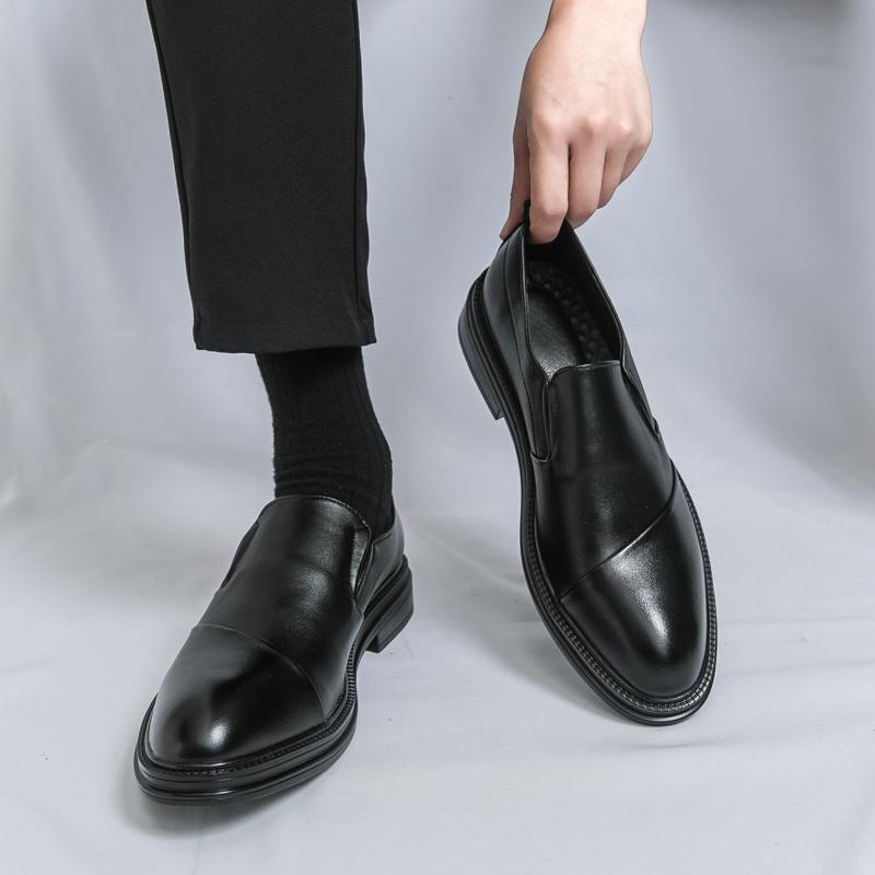 Fashionable And Versatile Loafers Branded Men'S Business Comfortable Leather Shoes Quality Wear-Resistant Sole Man Driving Shoes